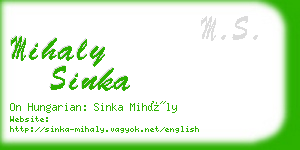 mihaly sinka business card